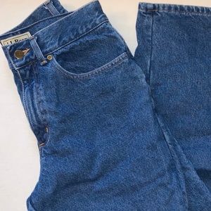 l.l.bean flannel lined mom jeans